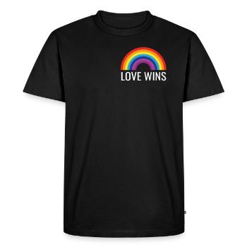 L'amour gagne - T-shirt Premium bio Homme - noir - Devant - Nico (187cm)