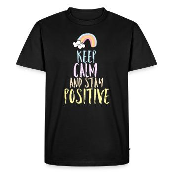 Dire positif - T-shirt Premium bio Homme - noir - Devant - Nico (187cm)