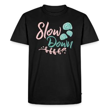 Slow down - Men's Premium Organic T-Shirt - black - Front - Nico (187cm)