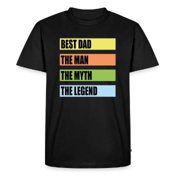 Best Papa Sayings - Men's Premium Organic T-Shirt - black - Front - Nico (187cm)