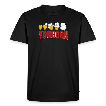 Popcorn saying - Men's Premium Organic T-Shirt - black - Front - Nico (187cm)