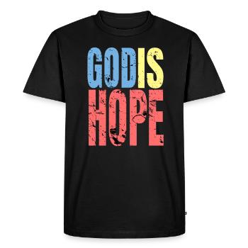 God Hope - T-shirt Premium bio Homme - noir - Devant - Nico (187cm)