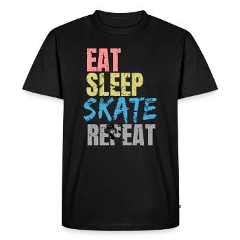 Eat Sleep Skate Repeat - T-shirt Premium bio Homme - noir - Devant - Nico (187cm)