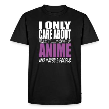 Anime - Herre Premium økologisk T-shirt - sort - Foran - Nico (187cm)
