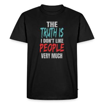 Je déteste les gens - T-shirt Premium bio Homme - noir - Devant - Nico (187cm)