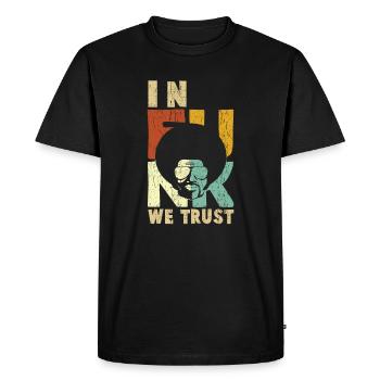 In funk we trust - Men's Premium Organic T-Shirt - black - Front - Nico (187cm)