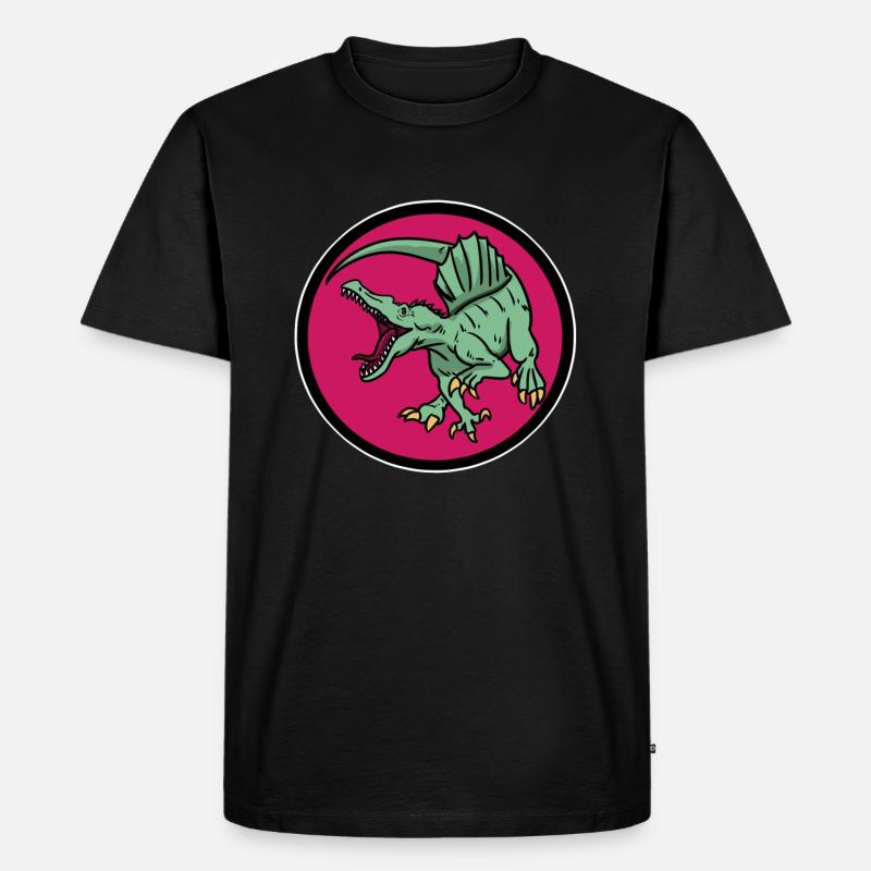 Dino Logo - Männer Premium Bio T-Shirt - Schwarz