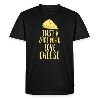 Just a girl who loves cheese - Men's Premium Organic T-Shirt - black - Front - Nico (187cm)