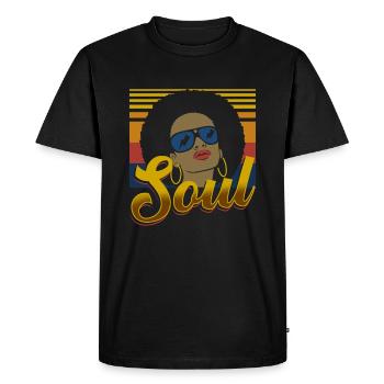 Soul music retro design 70s - Men's Premium Organic T-Shirt - black - Front - Nico (187cm)