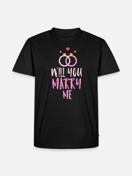 Will you marry me - Men's Premium Organic T-Shirt - black
