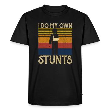 Je suis mon own stunts - T-shirt Premium bio Homme - noir - Devant - Nico (187cm)