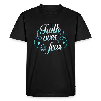 La foi sur la peur - T-shirt Premium bio Homme - noir - Devant - Nico (187cm)
