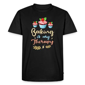 Cuire Est Ma thérapie - T-shirt Premium bio Homme - noir - Devant - Nico (187cm)