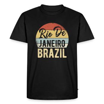 Rio Brésil - T-shirt Premium bio Homme - noir - Devant - Nico (187cm)