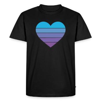 Coeur rétro bleu violet - T-shirt Premium bio Homme - noir - Devant - Nico (187cm)