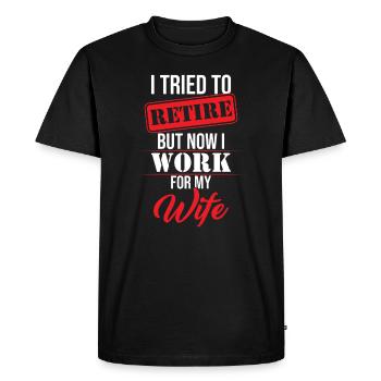 Cadeau de retraité disant pension drôle - T-shirt Premium bio Homme - noir - Devant - Nico (187cm)