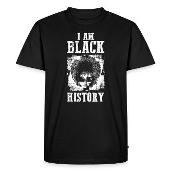 I am black History - T-shirt Premium bio Homme - noir - Devant - Nico (187cm)