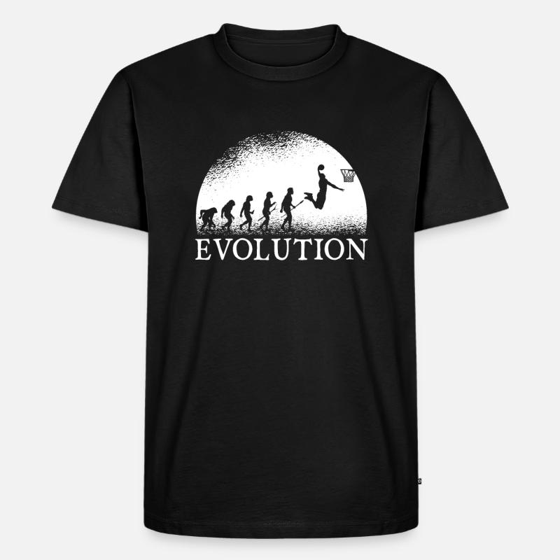 Basketball Evolution - Männer Premium Bio T-Shirt - Schwarz