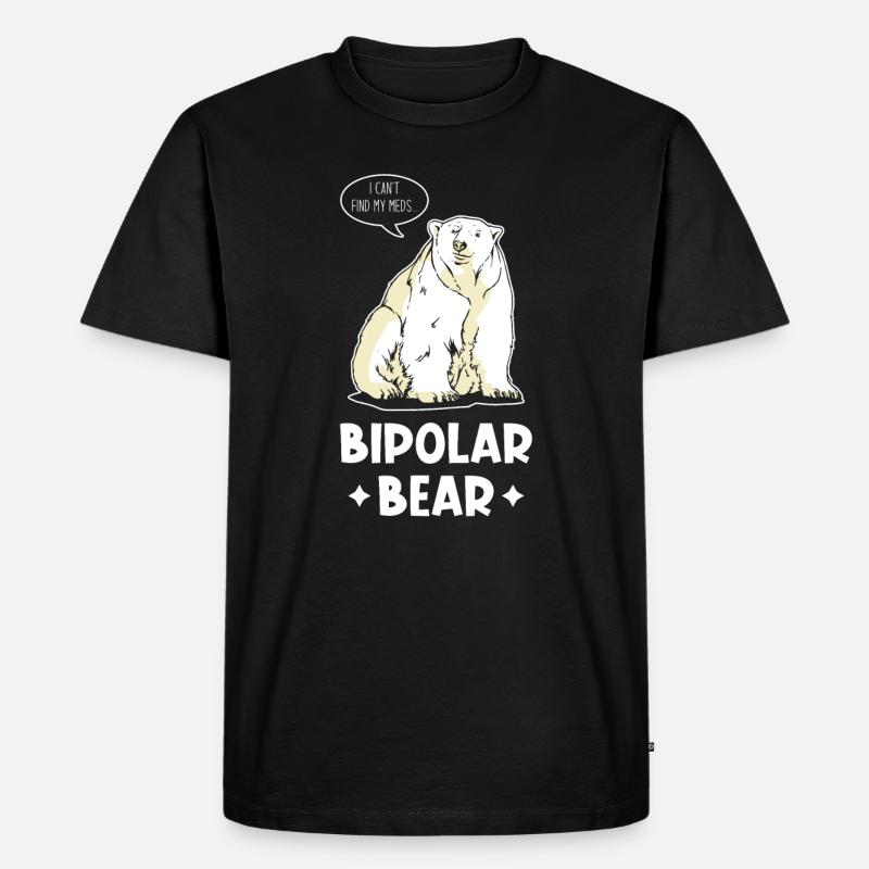 Bipolar Bär - Männer Premium Bio T-Shirt - Schwarz