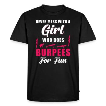 Burpees Fitness Training Saying - Men's Premium Organic T-Shirt - black - Front - Nico (187cm)