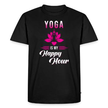 Yoga exercice de yoga méditer Lotus - T-shirt Premium bio Homme - noir - Devant - Nico (187cm)