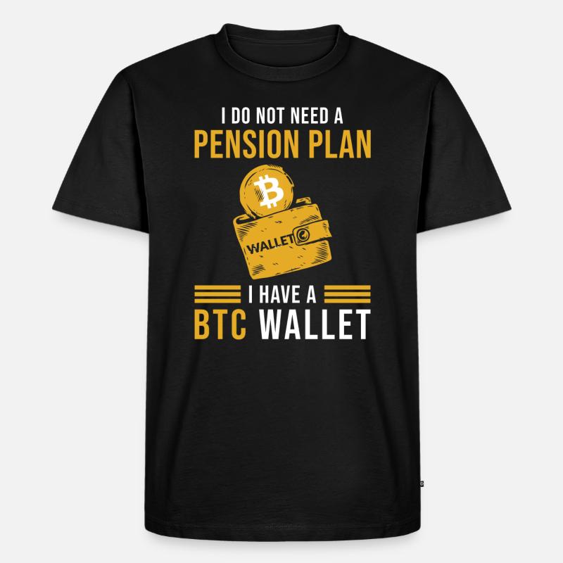 BTC Bitcoin Wallet Spruch - Männer Premium Bio T-Shirt - Schwarz