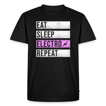 Techno Music Electro Raver - Men's Premium Organic T-Shirt - black - Front - Nico (187cm)