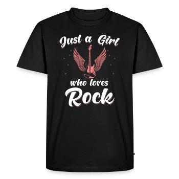 Rock Girl Saying Funny Rocker - Men's Premium Organic T-Shirt - black - Front - Nico (187cm)