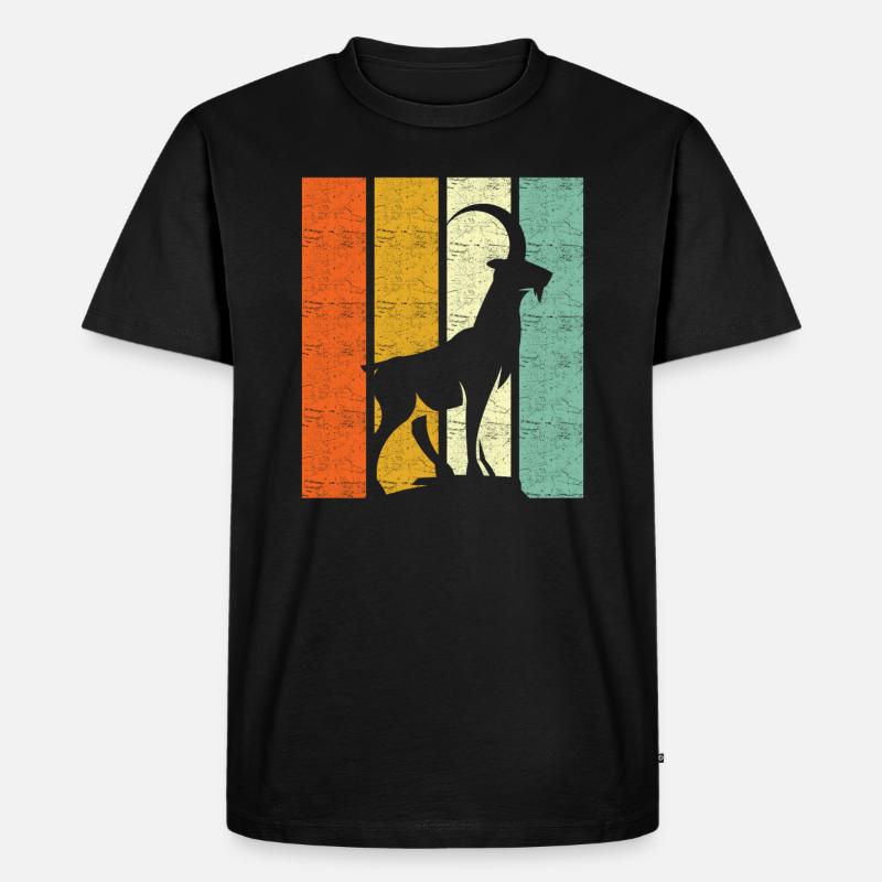 Steinbock Retro Sternzeichen - Männer Premium Bio T-Shirt - Schwarz