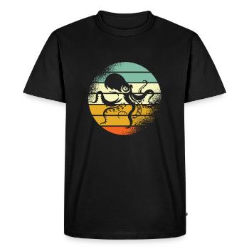 Poulpe rétro poulpe - T-shirt Premium bio Homme - noir - Devant - Nico (187cm)