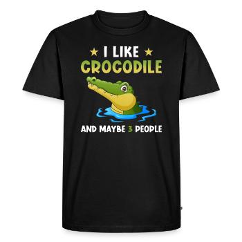 Crocodile mignon drôle rengaine - T-shirt Premium bio Homme - noir - Devant - Nico (187cm)