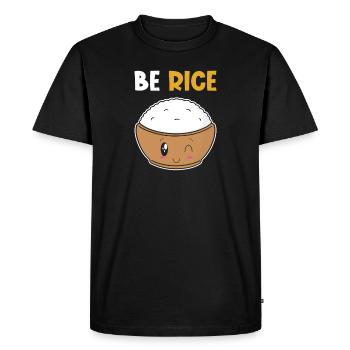 Kawaii Rice Funny Pun Rice - Men's Premium Organic T-Shirt - black - Front - Nico (187cm)