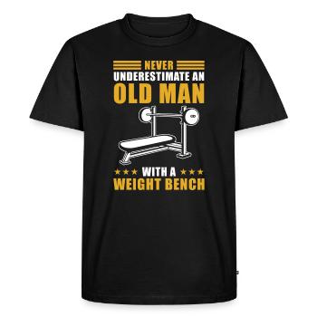 Weight bench fitness training saying funny - Men's Premium Organic T-Shirt - black - Front - Nico (187cm)
