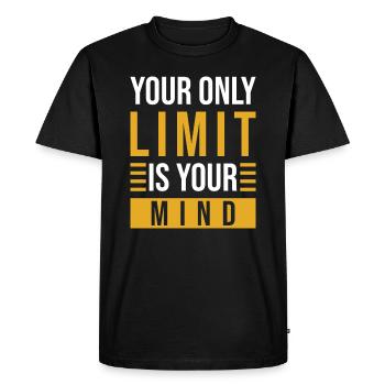 Motivation Mindset Saying - Men's Premium Organic T-Shirt - black - Front - Nico (187cm)
