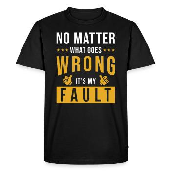 Ma faute Drôles de phrases - T-shirt Premium bio Homme - noir - Devant - Nico (187cm)