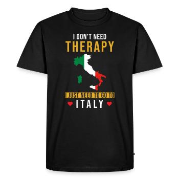 Italie vacances rengaine drôle - T-shirt Premium bio Homme - noir - Devant - Nico (187cm)