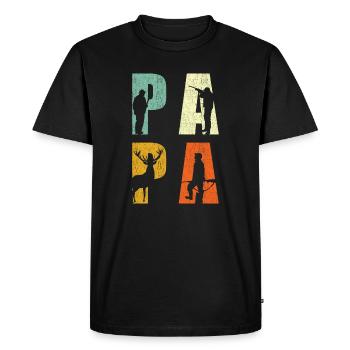 Chasseur papa chasse père cadeau - T-shirt Premium bio Homme - noir - Devant - Nico (187cm)