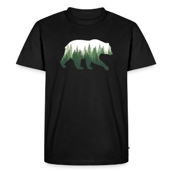 Ours Nature forêt - T-shirt Premium bio Homme - noir - Devant - Nico (187cm)
