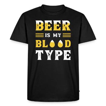 Bière Groupe sanguin - T-shirt Premium bio Homme - noir - Devant - Nico (187cm)