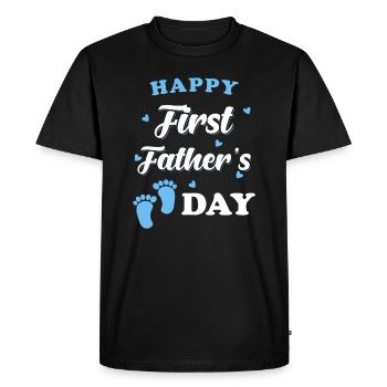 Fars dag første fars dag - Herre Premium økologisk T-shirt - sort - Foran - Nico (187cm)
