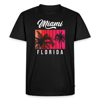 Miami Florida Retro Sunset - Men's Premium Organic T-Shirt - black - Front - Nico (187cm)