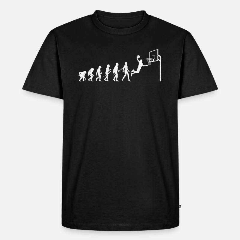 Basketball Evolution - Männer Premium Bio T-Shirt - Schwarz