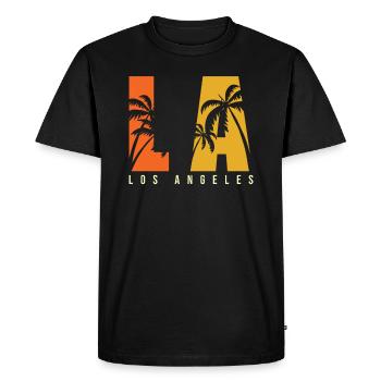 LA Los Angeles - T-shirt Premium bio Homme - noir - Devant - Nico (187cm)