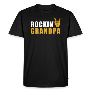Rock Grandpa Rock n Roll - Men's Premium Organic T-Shirt - black - Front - Nico (187cm)