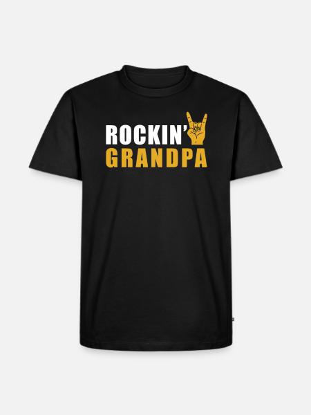 Rock Opa Rock n Roll - Männer Premium Bio T-Shirt - Schwarz