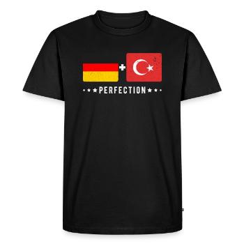Turquie Allemagne Drapeau - T-shirt Premium bio Homme - noir - Devant - Nico (187cm)