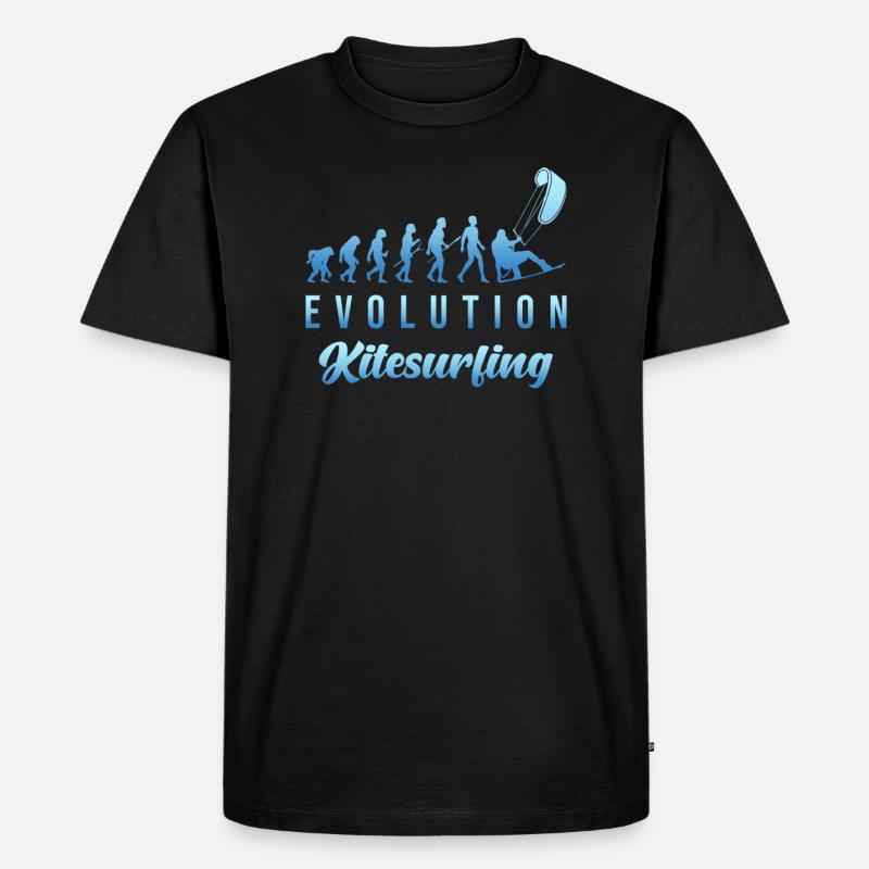 Kitesurfen Evolution - Männer Premium Bio T-Shirt - Schwarz