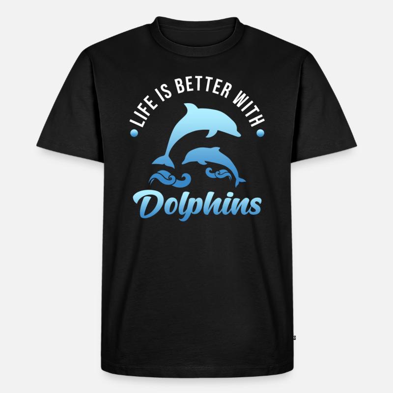 Delfin - Männer Premium Bio T-Shirt - Schwarz