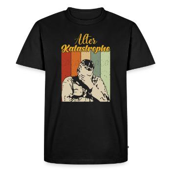 Vieille catastrophe - T-shirt Premium bio Homme - noir - Devant - Nico (187cm)