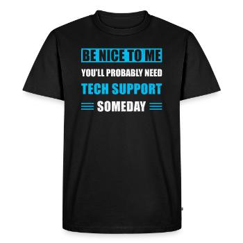 technical support - Men's Premium Organic T-Shirt - black - Front - Nico (187cm)